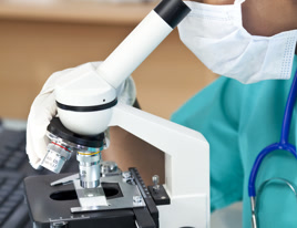 Medical research professional in laboratory